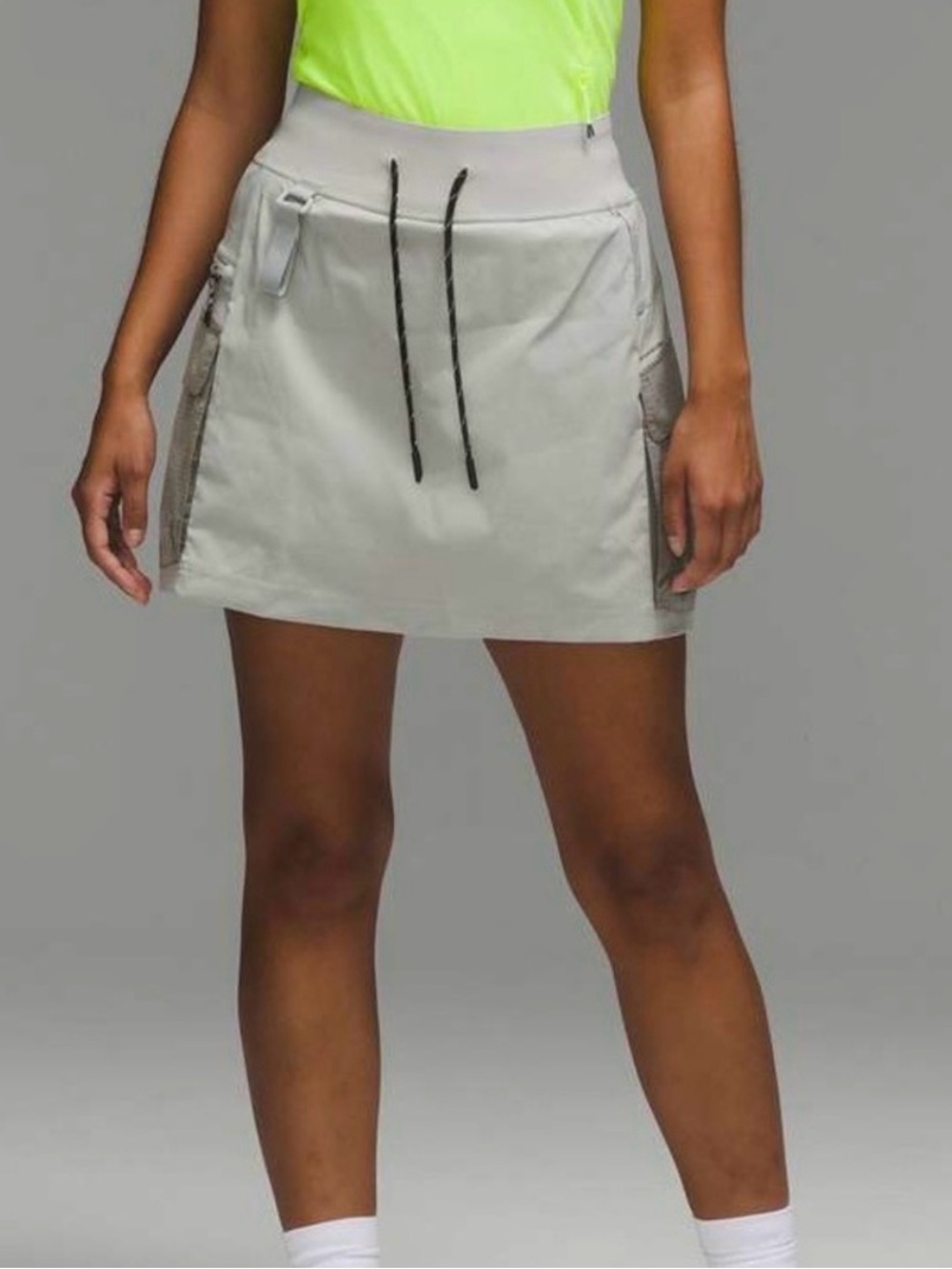 Lululemon Light Gray Active Cargo Skort with Drawstring Waist